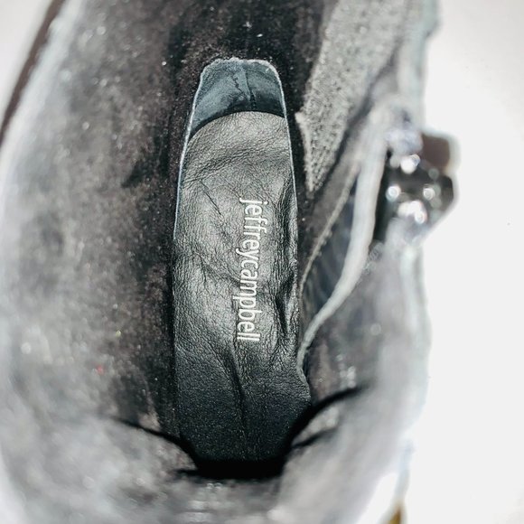 JEFFREY CAMPBELL LEATHER SNAKESKIN EMBOSSED ANKLE BOOTIE BOOTS NWOT - Picture 11 of 11